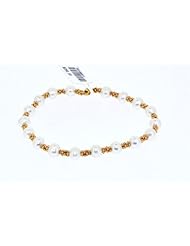 14K Yellow Gold Freshwater Pearl Bracelet with Gold Beads