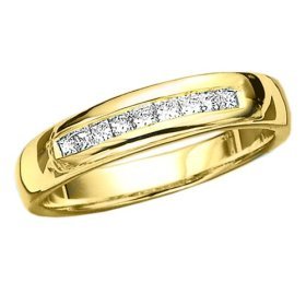 10k Yellow Gold 1/4 Ct. Diamond Men's Wedding Band (Highest Quality)
