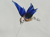 Collectibles Crystal Figurines Humming Bird Dot Blue Wings