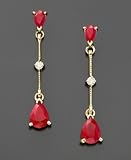 14k Gold Ruby and Diamond Accent Pear Drop Earring (2 ct. t.w.)