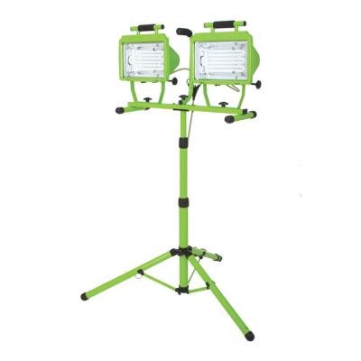 Designers Edge L-2005  Industrial 130-Watt(600-Watt Equivalent) Twin-Head Adjustable Work Light with Telescoping Tripod Stand, Fluorescent
