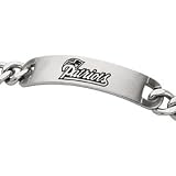 Stainless Steel New England Patriots Name Logo ID Bracelet