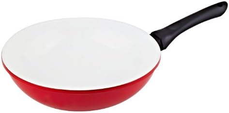 Vinaroz Die Cast Aluminum wok with Ceramic Coating 30-Cm, Red