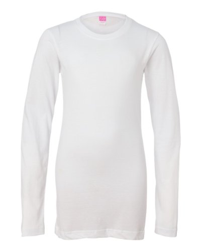 LAT Big Girls Junior Fine Jersey Long-Sleeve Longer-Length Tshirt 3608