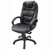 High Back Executive Glove Soft Leather Swivel Desk Chair w/ Headrest Pillow and Ergonomic Soft Padded Arms