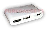 Puregadgets Apple Ipad and Iphone 4 4G HDMI HD TV Adapter Kit & 2 in 1 Camera Connection Kit for Apple Ipad 16 32 GB 3G (compatible with all models) Iphone 4 Ipod Touch with USB and Mini USB slots in one unit