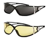 Harley-Davidson® Women's Silver Banner Performance Eyewear. Available with Smoke Lens or Yellow Lens. 98530-08VW-Smoke Lens; 98531-08VW-Yellow Lens