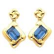 14K Yellow Gold London Blue Topaz Earrings