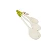 T&G Spoons with Green Coloured End in Birch Wood, Set of Three