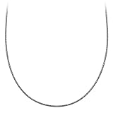 Black Rhodium Plated Sterling Silver Omega Chain Necklace, 18