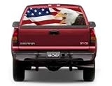 View Thru American Flag Bald Eagle Window Graphic