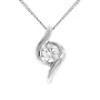 9ct White Gold Ladies 0.15ct Diamond Solitaire Wrapped Pendant & 18" Chain