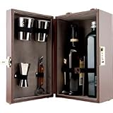 Trav-L-Bar Vinyl 2-Bottle Travel Bar, Black