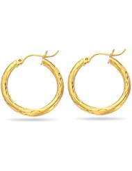 Paisley Large Hoop Earrings in 14K Yellow Gold