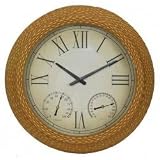 Faux Rattan Wall Clock (Tan) (26