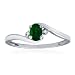 MAY Birthstone Ring 10K White Gold Emerald Ring title=