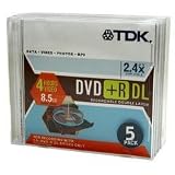TDK '2.4x Write-Once Double-Layer DVD+R - 5 Pack' DVD+R85AS5