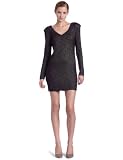 Bcbgeneration women's Long Sleeve Lace Back Dress, Black/White, Small