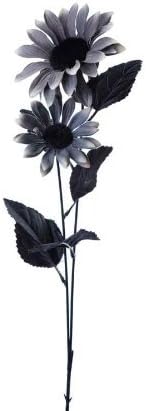 Pozy Ltd 67cm Grey Sunflower Silk Flower With Black Stem And Leaves (1647)