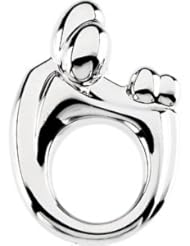 Large Mother & Twins Family Pendant 14K Gold White 83164