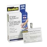 Self-Sealing Laminating Pouches w/Clips for ID Badges, 12.8 mil., Glossy, 25/Pack (MMMLS852G)