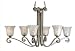 Lyon Combining Warm Silver and Flowing Etched Glass 6 Lt Oval Chandelier - Free Shipp...
