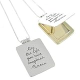 LIVE THE LIFE YOU HAVE IMAGINED Locket Pendant in Sterling Silver and Brass on an 18" Box Chain, #7903