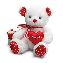 Valentine’s Day “I LOVE YOU” Red & White Teddy Bear Plush Valentine's Day