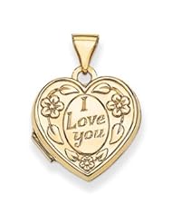 Genuine IceCarats Designer Jewelry Gift 14K I Love You Heart Locket
