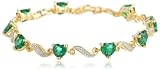 Sterling Silver Gemstone and Diamond Bracelet (0.02 cttw, H-I Color, I2-I3 Clarity), 7"