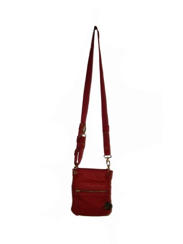 Womens/Girls Small Crossbody Handbag Sak (Scarlet)