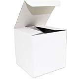 White Wedding Favor Candy Gift Boxes 4x4x4" - 50 Boxes