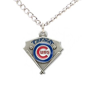 Chicago Cubs Chain Necklace & Enameled Pewter Pendant – MLB Baseball Fan Shop Sports Team Merchandise