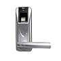 BIOLOCK 333 SN-BK Biometric Fingerprint Entry Lever Door Lock with Remote Control, Satin Nickel with Black Accent