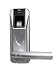 BIOLOCK 333 SN-BK Biometric Fingerprint Entry Lever Door Lock with Remote Control, Satin Nickel with Black Accent