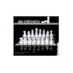 JEU ECHEC EN VERRE TRANSPARENT 35X35CM