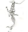 Beautiful Dancing ICE Crystal Mermaid Charm Necklace Silver Tone