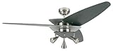 Westinghouse 7850620 3-Light 52-Inch 3-Blade Vector Elite Halogen Ceiling Fan, Brushed Nickel