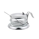 Salt Server / Cheese Bowl / Condiment Serving Bowl & Spoon Set - Fine Stainless Steel Serveware for Your Home
