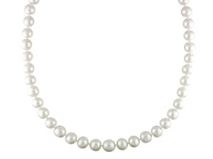 14k White Gold White South Sea Pearl 0.06ct TDW Diamond Necklace (18in)