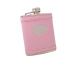 Review Sheridan  / Pink Leather Personalized Stainless Steel Flask with Free Engraving & Shipping