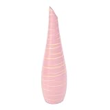 EXP Handmade Terracotta Raspberry Pink Vase with Beige Stripes