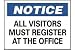 Safety Signs - Notice All Visitors Must Register - Rigid Plastic 7