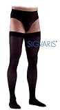 Sigvaris 233N Men's 30-40mmHg Thigh Closed Toe, Black, Large, Long