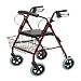 Graham Field 8 Inches Four-Wheel Rollator with Curved Back, Burgandy # RJ4805R - 1 Ea
