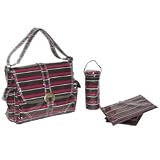 Laminated Buckle Bag - Canal Street Stripes Burgundy