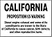 CALIFORNIA PROPOSITION 65 WARNING DIESEL ENGINE EXHAUST AND SOME OF ITS CONSTITUENTS ARE KNOWN TO THE STATE OF CALIFORNIA TO CAUSE CANCER, BIRTH DEFECTS, AND OTHER REPRODUCTIVE HARM 10 x 14 Adhesive Vinyl Sign