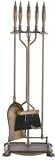 ANTIQUE BRASS Fireplace Tool Set - 5Pc