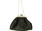 Kenneteh Cole Unlisted Pom Pom Shirred Satin (Black) Purse Handbag