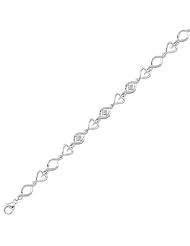 Heart and Circle Diamond Bracelet 1/4ctw